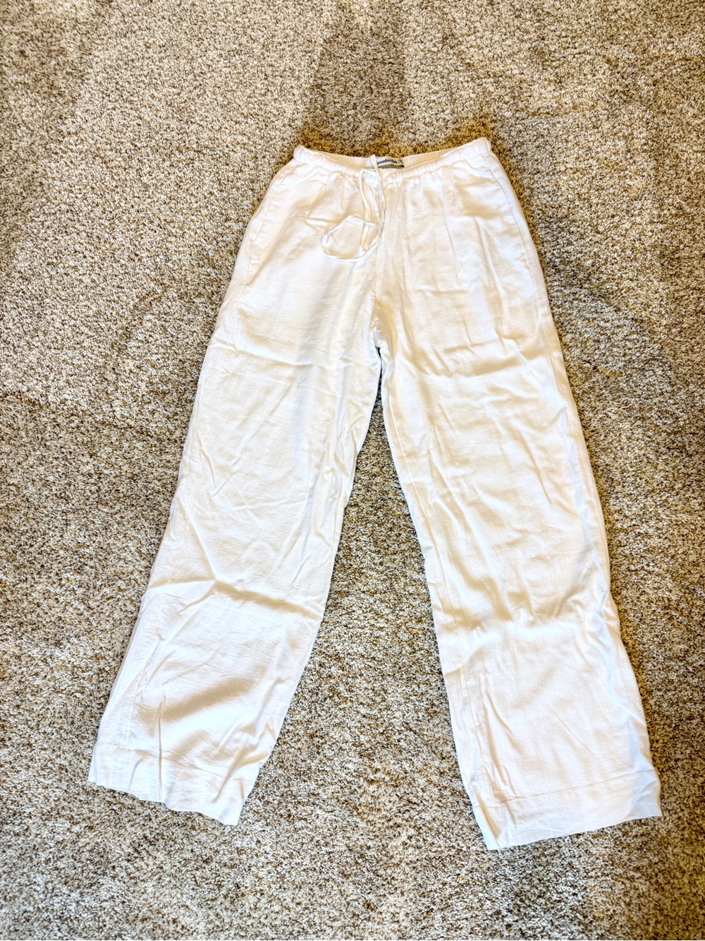 NWOT Abercrombie & Fitch Lined Linen Pants White XXS